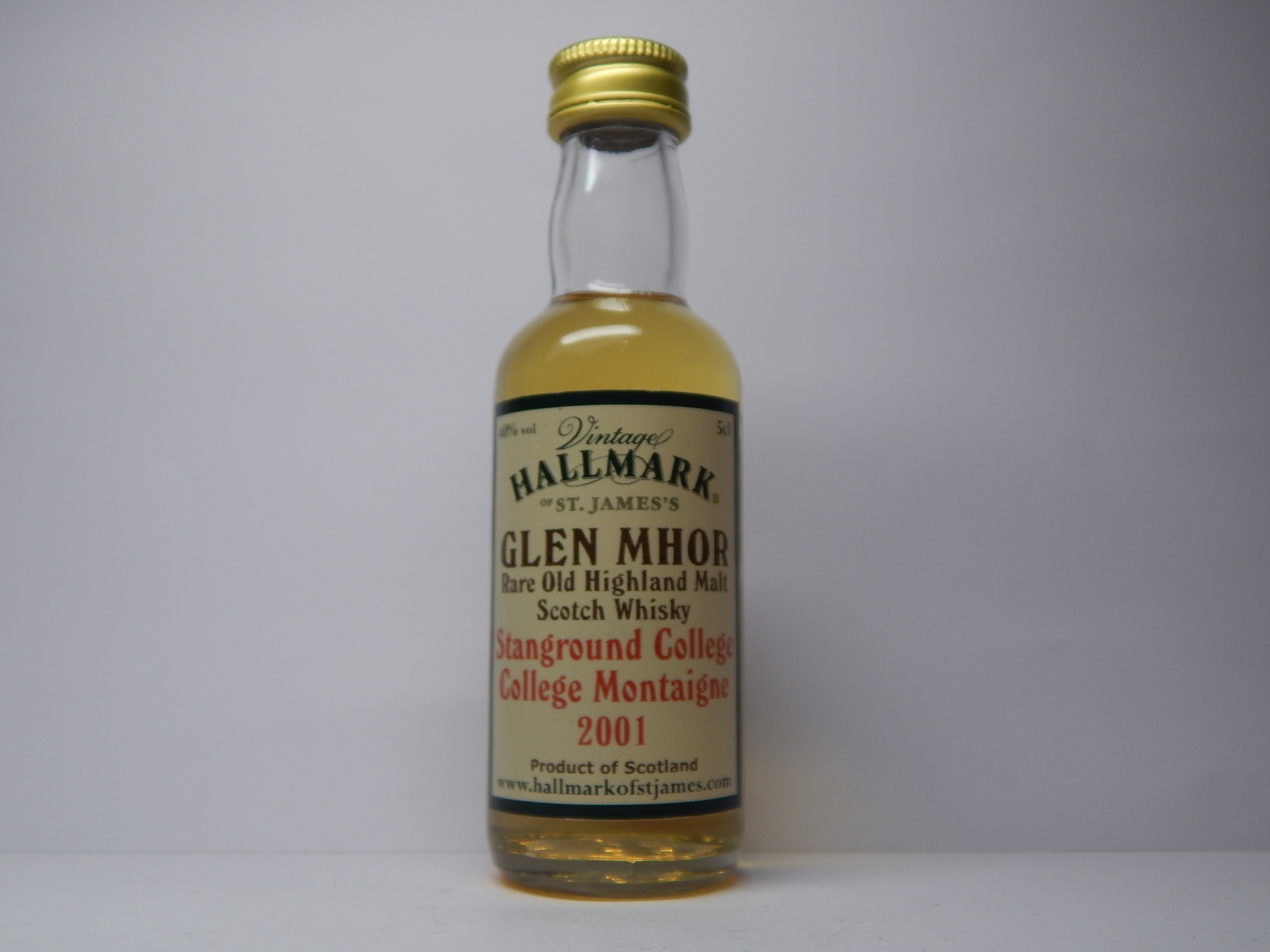 HALLMARK ROHMSW 2001 5cl 40%vol